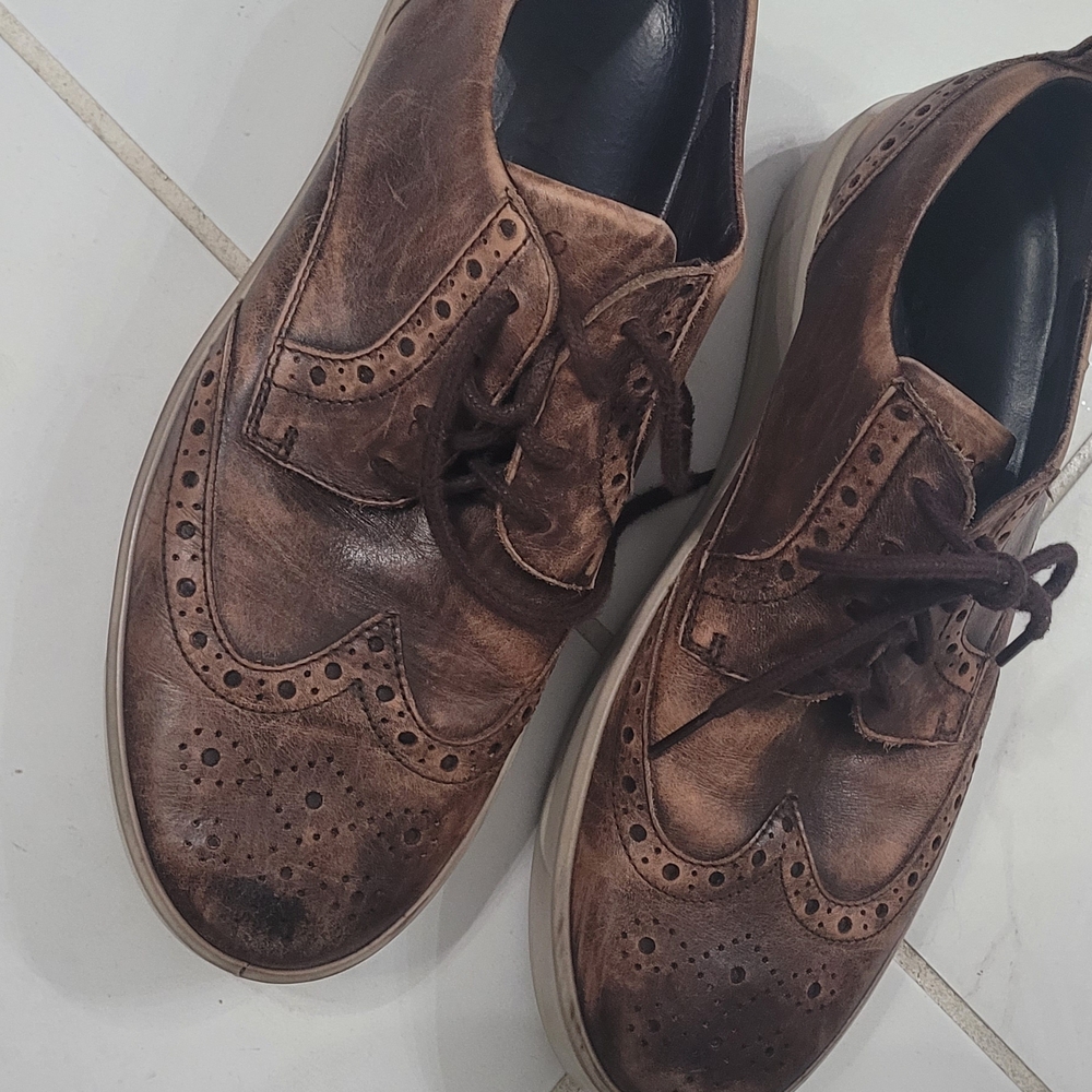 Ecco Men's Brown Leather Brogue Oxfords
